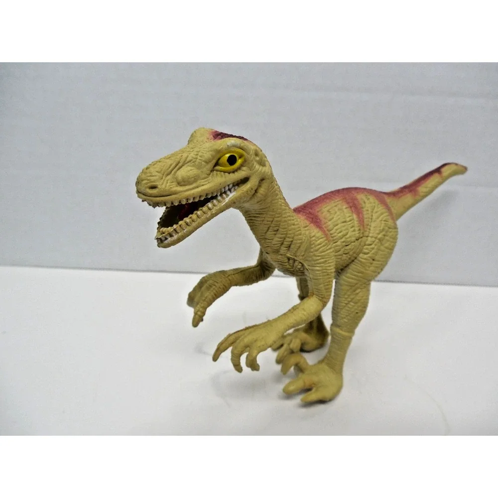 OCLA 1997 Velociraptor Dinosaur Rubber Toy 8.75 in L x 4.5 in T